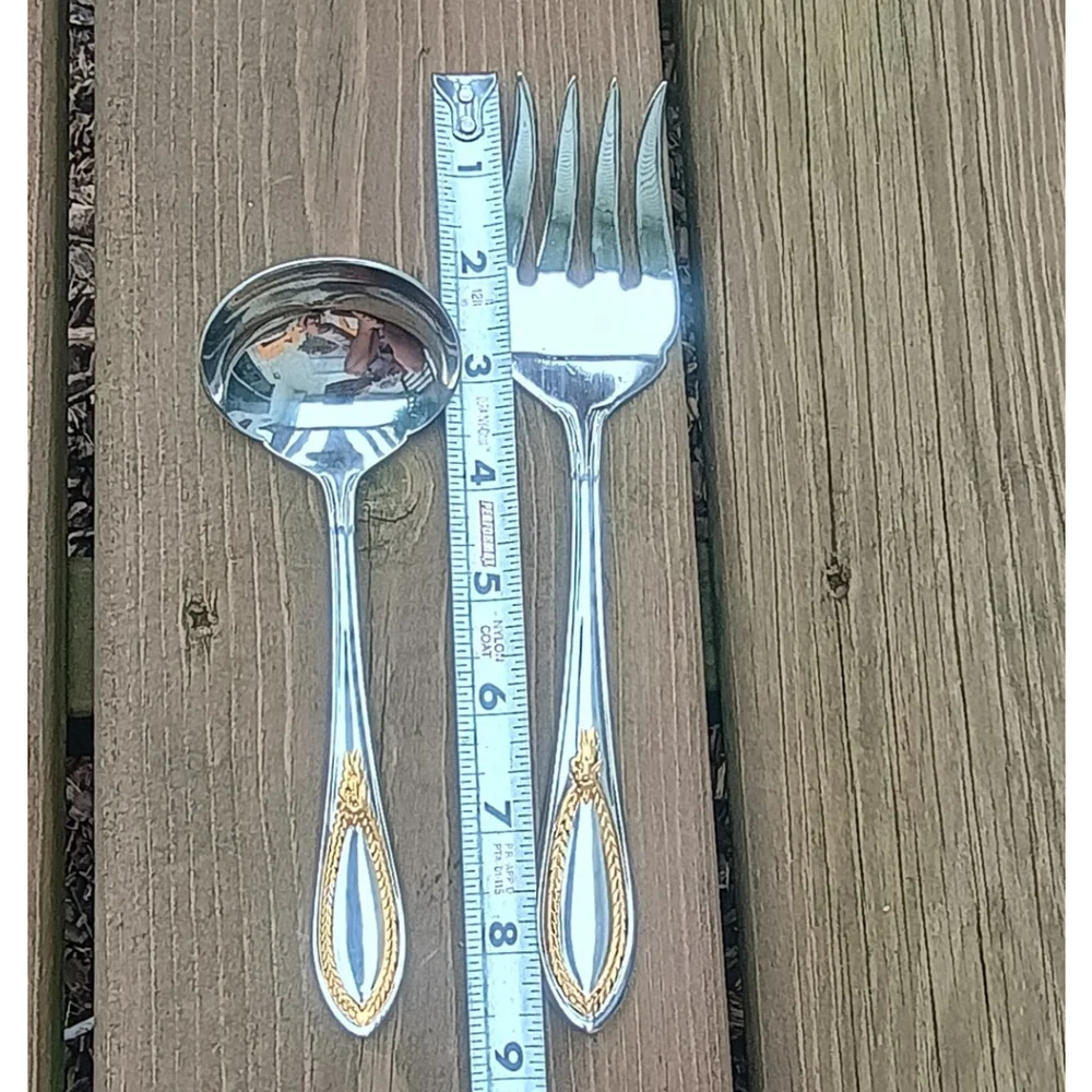 Mayfair Gold By Yamazaki 2 Piece Serving Set Meat Fork Ladle